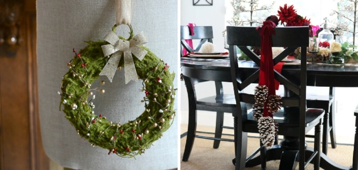 How to decorate dining room chairs for christmas