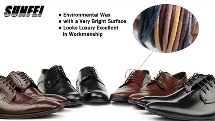 Shoe laces for men's dress shoes