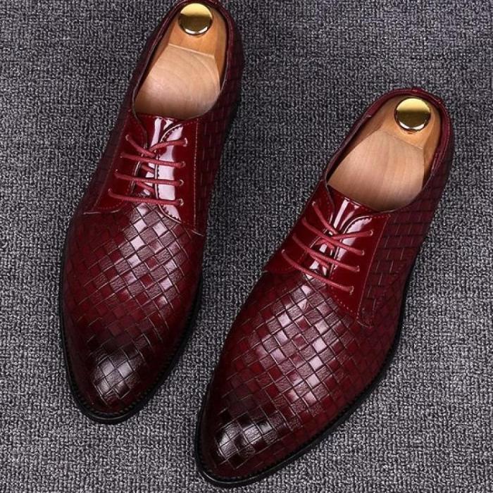 Wine mens dress shoes