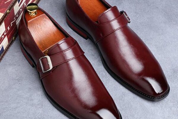 Wine mens dress shoes